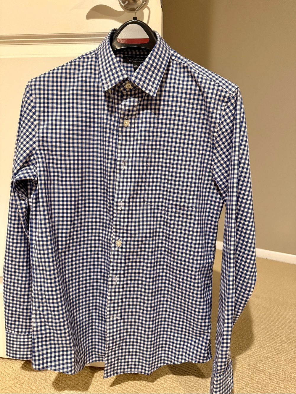 Banana Republic Men's Plaid Non-Iron Long Sleeve Button-Up Shirt Size S